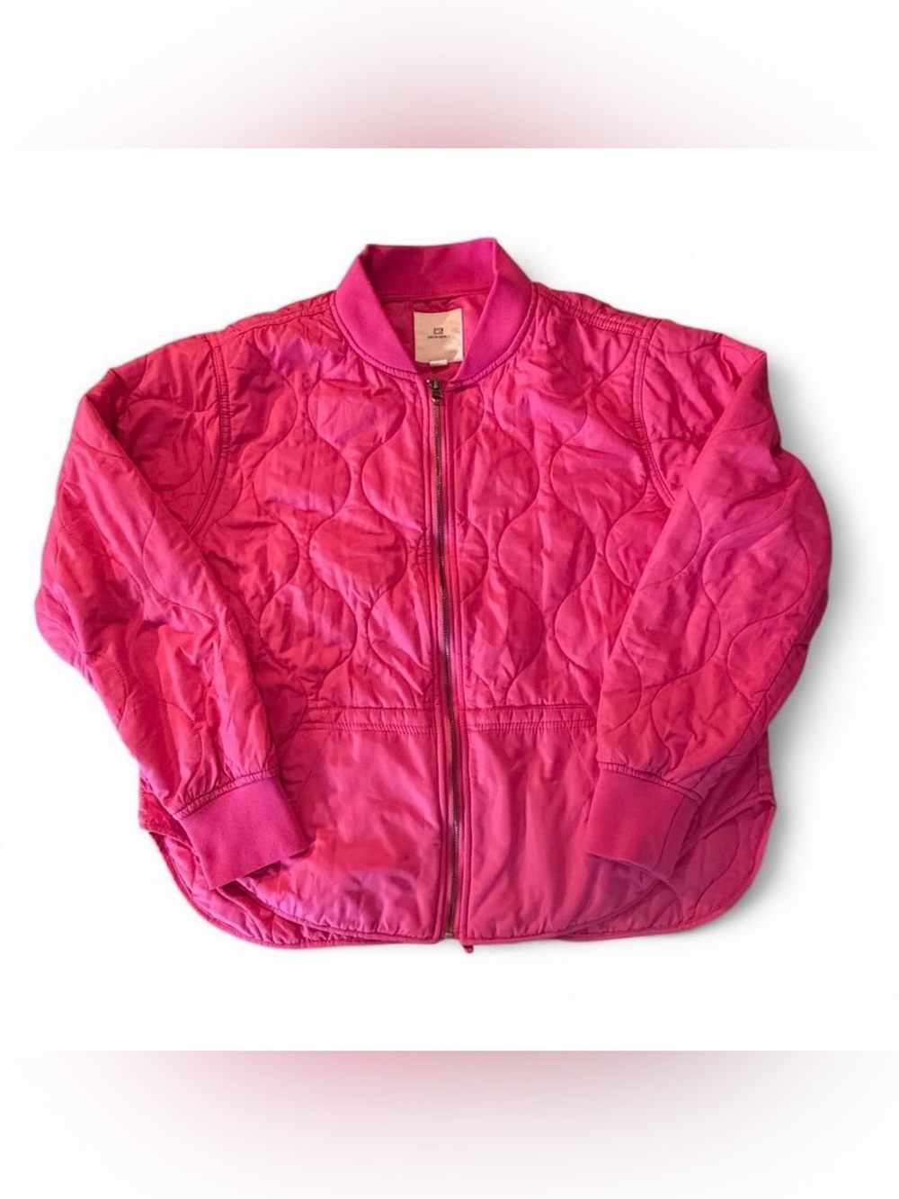 Thread & Supply Hot Pink Quilted Zip Front Jacket - Size Medium